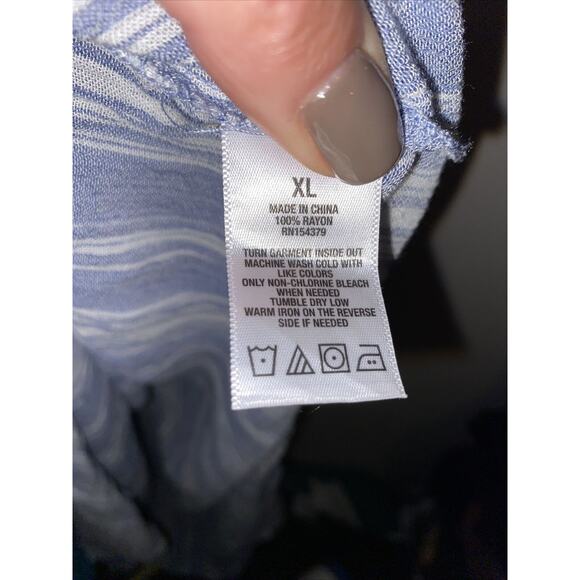 Aeropostale Blue White Striped Off Shoulder Smocked Stretch Top Dress Size XL - Picture 8 of 8